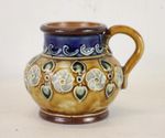 Antique Royal Doulton Lambeth Miniature Jug Art Nouveau Floral Relief c. 1900