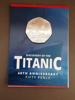 2025 50p Titanic Discovery 40th Anniversary BUNC Coin in Card (Guernsey)