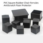 Square Rubber Chair Ferrules AntiScratch Floor Protector Table Feet Leg Cap PVC