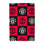 Manchester United Blanket Large Soft Fleece Throw Crest Football 100cm x 150cm