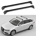 For AUDI A4 B8 AVANT 2008-2015 LOCKING ROOF RACK CROSS BARS BLACK SPECIFIC FIT