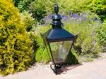 Black Victorian Garden Street Post Lamp 90cm Vintage Lantern Top Metal Light
