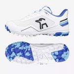 2026 Kookaburra Junior KC 5.0 Rubber Sole Cricket Shoes White / Blue - Free P&P