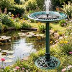 28" Garden Bird Bath Pedestal Birdbath Elegant Vintage Design Accent Decoration