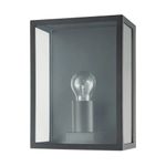 Modern Exterior Flush Wall Light Lantern in Matte Black with Clear Glass Pane...