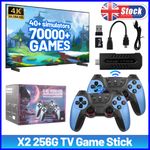 Wireless 4K 70000+ Built-in Games HDMI TV Game Stick Console &2 Wireless Gamepad