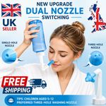 300ml Neti Pot Sinus Rinse Bottle | Nasal Irrigation Kit Nose Wash Cleaner UK