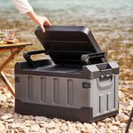 60L Fishing Tackle Box Chair 2in1 Folding Camping Storage Box Outdoor Hiking UK
