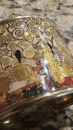 FLORIANA Womens Art Gold-Flecked Cuff Bracelet