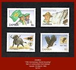 ZAMBIA 1982 - "75th Anniv. World Boy Scouting" - Set x4 mint stamps ^