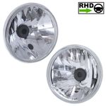 Crystal Halogen 7" H4 Headlights +sidelight for Classic Mini/Cooper (Pair) 1959+