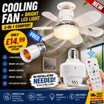 40W LED Ceiling Fan Light ,Remote Control 3 Speeds, Dimmable FREE B22 Adapter UK