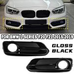 Pair For BMW 1 Series F20 F21 LCI 2015-2019 Front Bumper Fog Light Cover Grille
