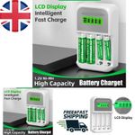 LCD Intelligent Fast Battery Charger for Rechargeable AA AAA NiMH NiCD Batteries
