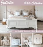 Vintage Chic White Bedroom Furniture, French Style Bed,Bedside, Chest of Drawers