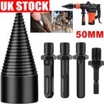 High Speed Firewood Drill Bit Wood Splitter Screw Splitting Cone Driver 50mm