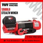 Stealth Electric Winch 12v 13500lbs Synthetic Rope 2 Wireless Remotes For Garage
