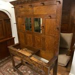 Art’s Crafts Cotswolds School Hall Stand Wooden Pegs With Mirrors Rare.