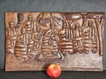 Antique Carved Tibetan Yew Wood buddhist Monks Wall Panel. Very Rare. 18”x10.5” 