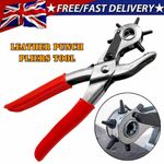 Revolving Leather Hole Punch Plier Puncher Tool For Belts Cut Eyelet 6 Sizes