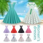 Retro 50s 60s Swing Womens Dress Rockabilly Evening Party Cocktail Casual Dress