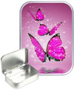 Pink Butterfly Pool Tobacco Tin, 30ml Small Tin, Pill Tin, Gift Box, Storage Tin