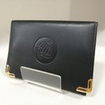 LOUIS QUATORZE Bifold Card Case Black X Gold Cracked Mold Used