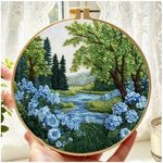 Embroidery Hoop Kit 20cm/7.87" Needlework Stream in Forest NEW UK
