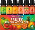 Chanhyer Fruity Essential Oils Set, 6 x 10ml.