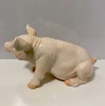 Large Vintage Porcelain Sitting Pig Figurine  