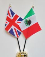 United Kingdom & Mexico Double Friendship Table Flag Set