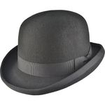 100% Wool Bowler Hat Classic Black Satin Lined, Bowler hats, Derby hat, wedding