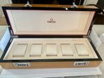 Display wooden Case 5 Holder box for  Omeg watches