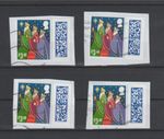 GB 2025  Christmas barcoded H/V stamp £3.40  x 4 used on paper per sample lot