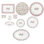 Festive Christmas Dinner Plates Bowls Coasters Placemats Red Robin Holly