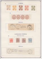 LÜBECK / LOMBARDY & VENETO, 13 FOURNIER forgeries on an album page.
