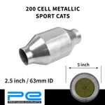 2.5" 63mm Universal 5 Inch Round High Flow Euro 4 Metallic Sports Cat 200 Cell