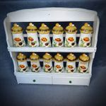 Merry Mushroom Spice Shaker Set Sears Roebuck With Rack 12 Piece 1970s
