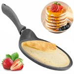 Pancake Maker Crepe Pan - Non-Stick PFOA Free Frying Pan, Granite, 26 cm