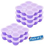 Silicone Baby Food Freezer Tray with Lid Weaning Pots Storage Container 9 x 75ml