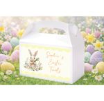 Personalised Easter Treat Box Bunny Gift Box Easter Egg Hunt Favour Box - Yellow