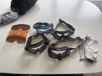 Bundle: 3 Oakley motocross goggles+1 Bolle, 9 tear-offs, and 3 Oakley carry bags
