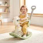 5 in 1 Baby Rocking Horse Ages For 1-6 with Push Handle,Backrest & Balance Board