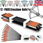 12PCS 20" Bolts Carbon Arrows Bolts OD 8.8mm 4" Vanes Archery Hunting Shooting
