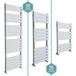 Modern Designer Flat Panel Chrome Heated Bathroom Toilet Towel Rail Radiator
