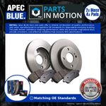 2x Vented Brake Discs and Pads Front Apec Blue fits FORD FIESTA 08-17 258mm