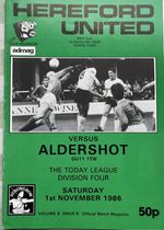 1986 1987   Hereford Utd v Aldershot -  1st November