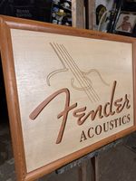 Original Vintage Fender Acoustic Guitar Show Room Sign
