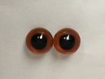 Collectors BROWN Shiny Teddy Bear Glass Eyes with loops x1 pair - Assorted sizes