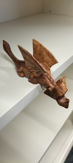 Natural Wooden Shelf Dragon Hand Carved Gift